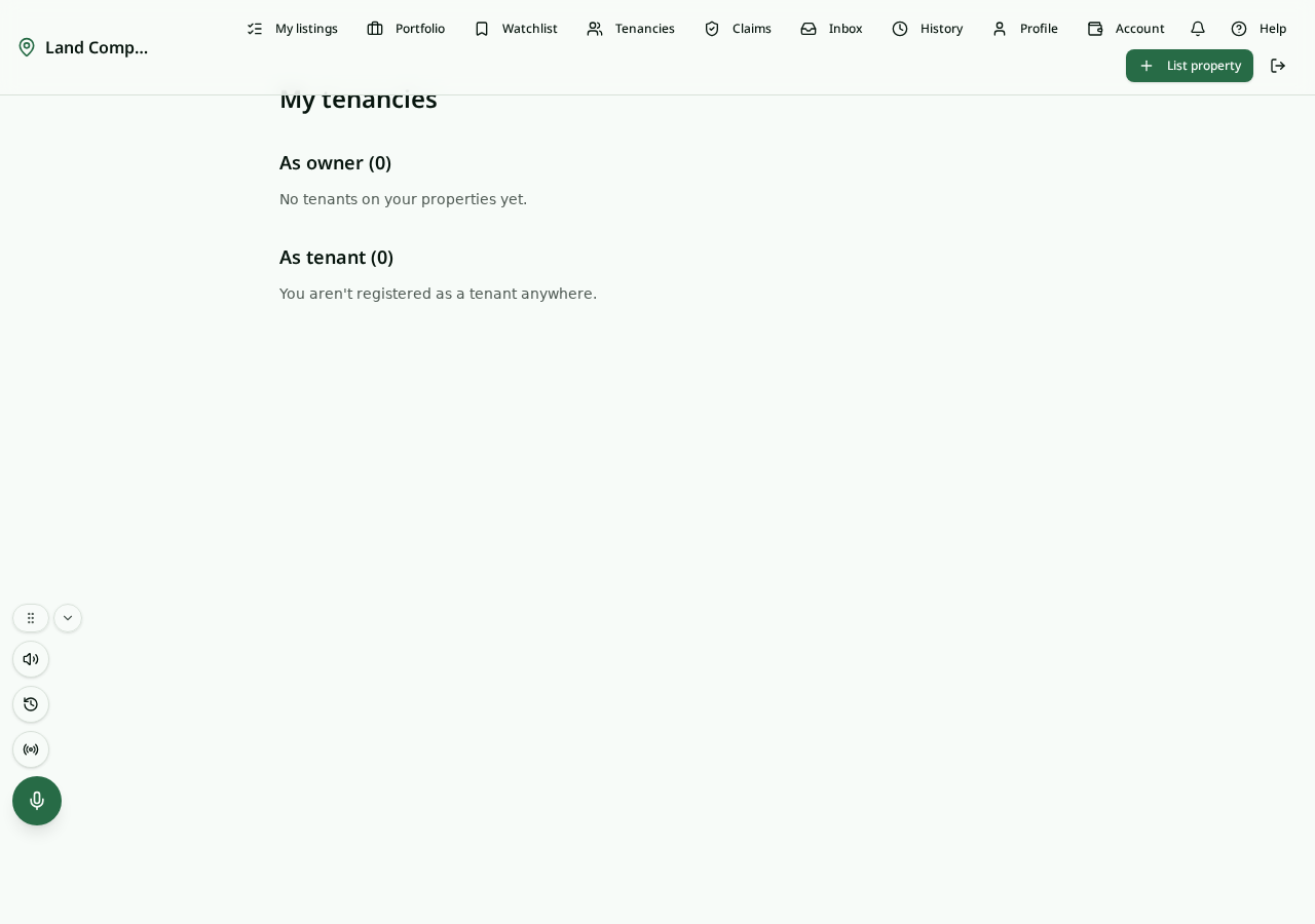 Tenancies page